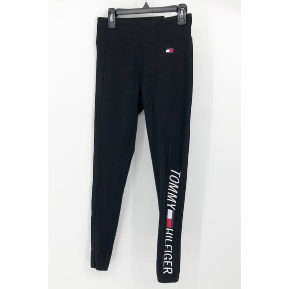 TOMMY HILFIGER SPORT Women's Performance Legging XS Black Jersey Stretch NWT - Picture 3 of 9